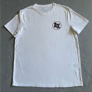 A|X Armani Exchange Men’s Large White Graphic T-Shirt AX Logo Minimalist
